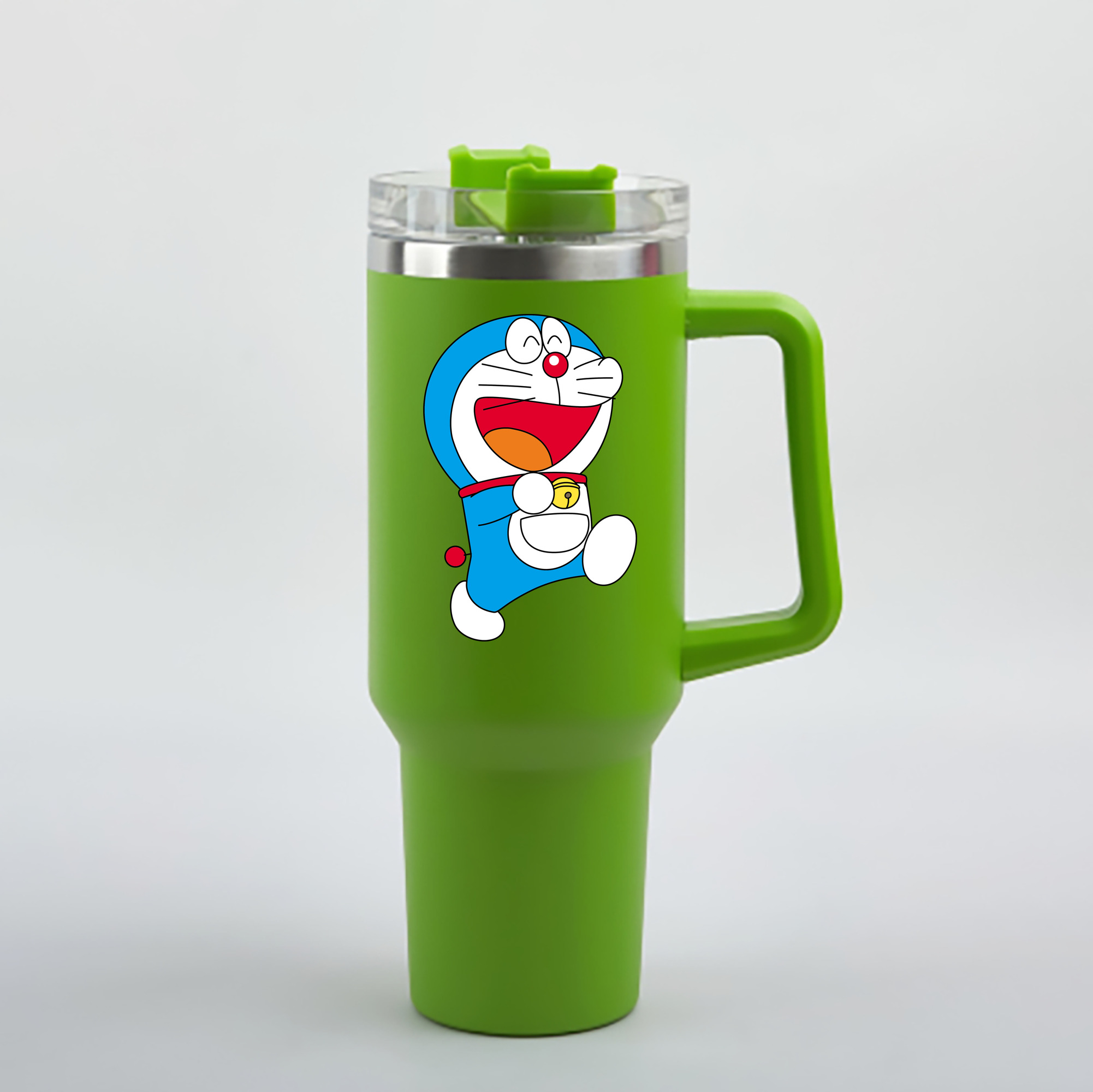（画像用） ドラえもん Doraemon 1200mL車用タンブラー - クリスタルステッカー（プラスチックストロー付き）